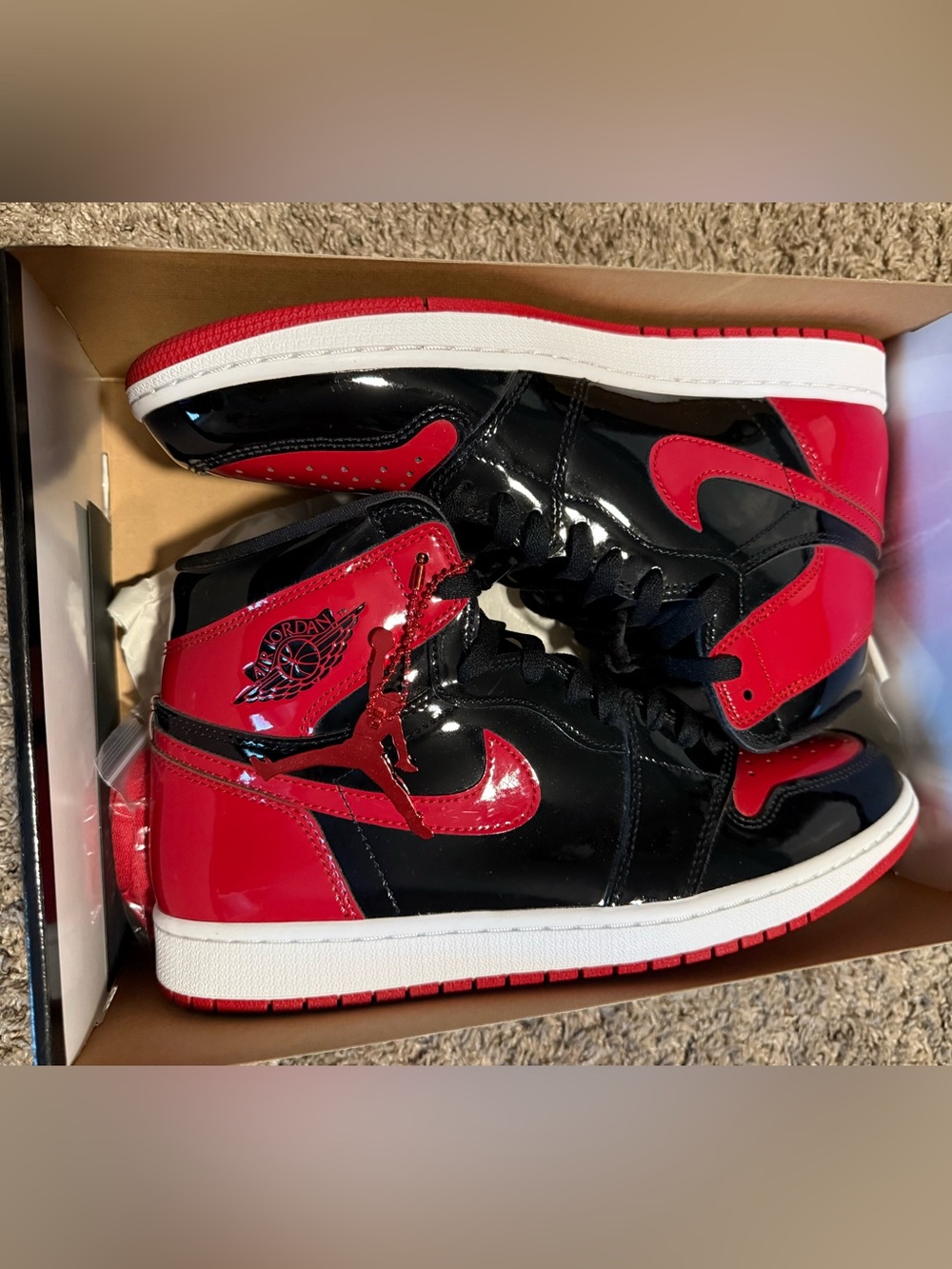 Nike Air Jordan 1 Patent Leather High - Black/Red size 11.5